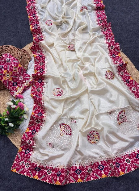 Jk 346 Soft Shine Creap Silk Fancy Saree
